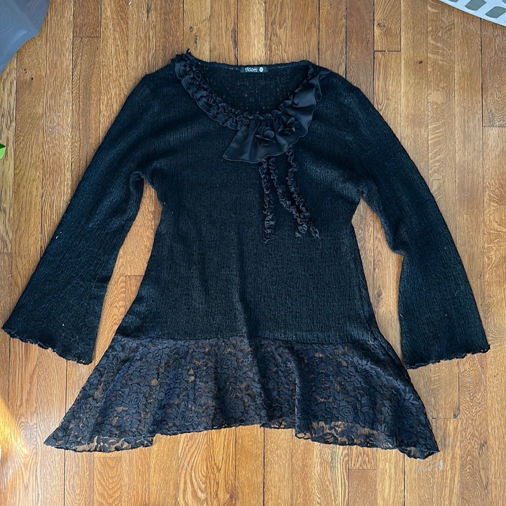 Black Sweater with lace detail